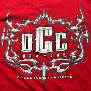 Vintage 2003 Orange County Choppers New York Fire Flames Tribal T-Shirt